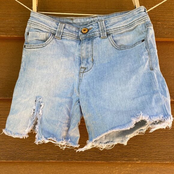 Zara Pants - Zara Z1975 Cut Off Distressed Denim Light Blue Jean Shorts Size 2